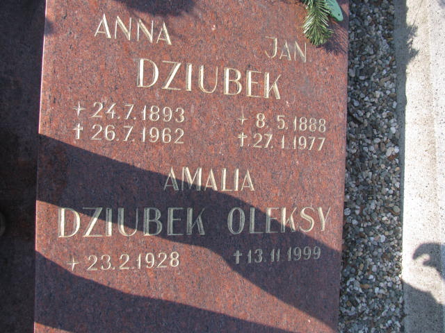 Anna Dziubek 1893 Katowice - Grobonet - Wyszukiwarka osób pochowanych