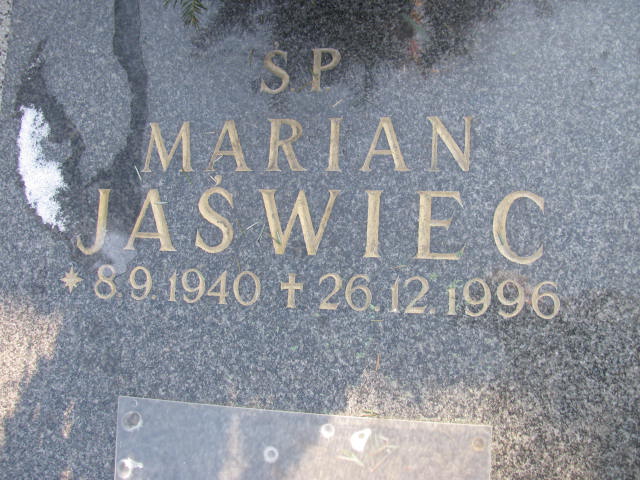 Marian Jaświec 1940 Katowice - Grobonet - Wyszukiwarka osób pochowanych