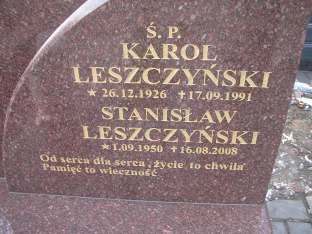 Karol Leszczyński 1926 Katowice - Grobonet - Wyszukiwarka osób pochowanych