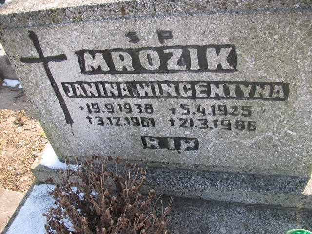 Janina Mrozik 1938 Katowice - Grobonet - Wyszukiwarka osób pochowanych