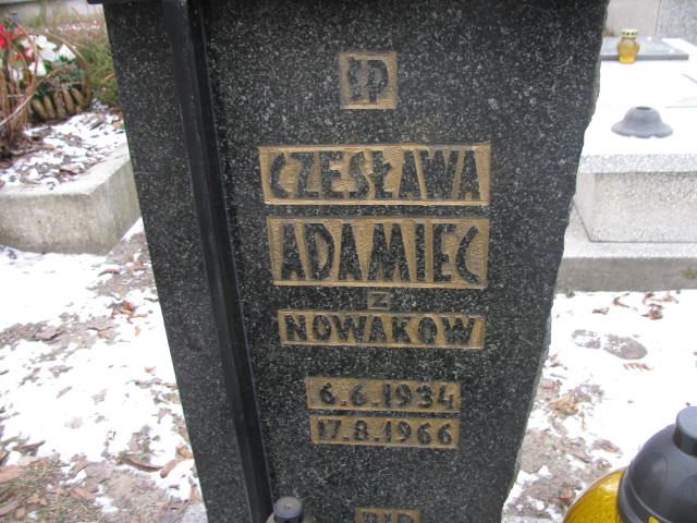 Czesława Adamiec 1934 Katowice - Grobonet - Wyszukiwarka osób pochowanych
