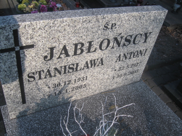 Antoni Jabłoński 1927 Katowice - Grobonet - Wyszukiwarka osób pochowanych