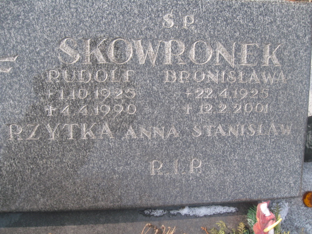 Rudolf Skowronek 1925 Katowice - Grobonet - Wyszukiwarka osób pochowanych