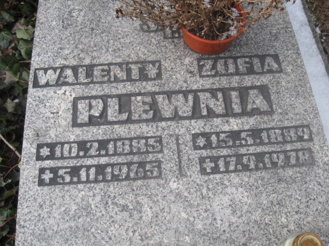 Zofia Plewnia 1889 Katowice - Grobonet - Wyszukiwarka osób pochowanych