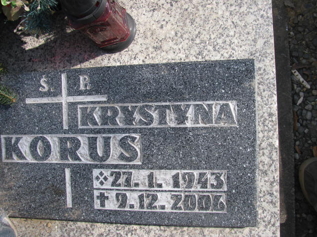 Krystyna Korus 1943 Katowice - Grobonet - Wyszukiwarka osób pochowanych