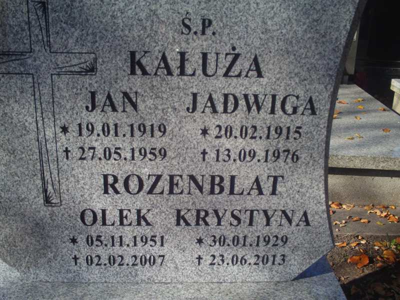 Krystyna Rozenblat 1929 Katowice - Grobonet - Wyszukiwarka osób pochowanych