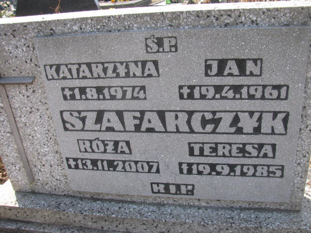 Teresa Szafarczyk 1933 Katowice - Grobonet - Wyszukiwarka osób pochowanych