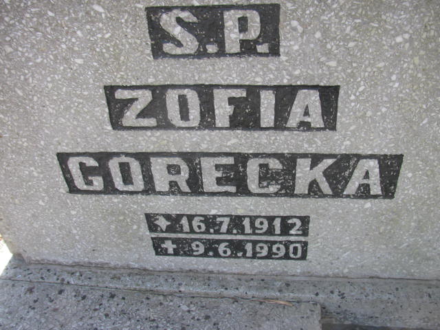 Zofia Górecka 1912 Katowice - Grobonet - Wyszukiwarka osób pochowanych