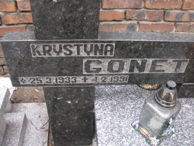 Krystyna Gonet 1933 Katowice - Grobonet - Wyszukiwarka osób pochowanych
