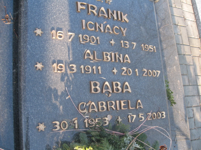 Gabriela Bąba 1953 Katowice - Grobonet - Wyszukiwarka osób pochowanych