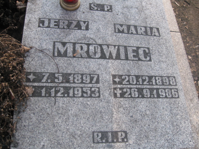 Maria Mrowiec 1898 Katowice - Grobonet - Wyszukiwarka osób pochowanych