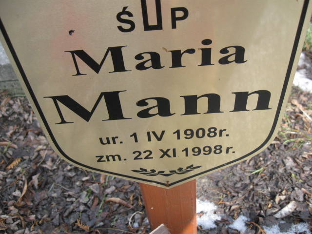 Maria Mann 1908 Katowice - Grobonet - Wyszukiwarka osób pochowanych