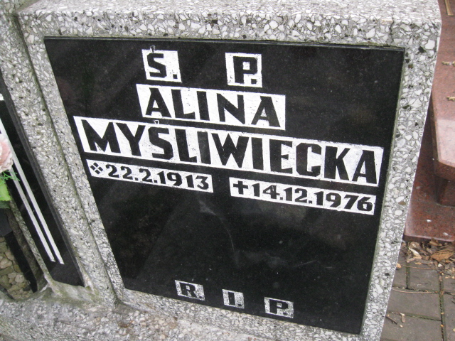 Alina Myśliwiecka 1913 Katowice - Grobonet - Wyszukiwarka osób pochowanych