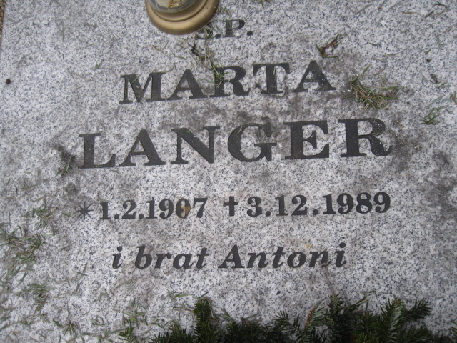 Marta Langer 1907 Katowice - Grobonet - Wyszukiwarka osób pochowanych