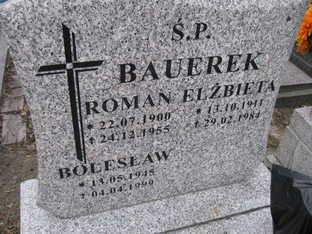 Bolesław Bauerek 1945 Katowice - Grobonet - Wyszukiwarka osób pochowanych