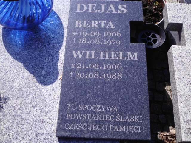 Berta Dejas 1906 Katowice - Grobonet - Wyszukiwarka osób pochowanych