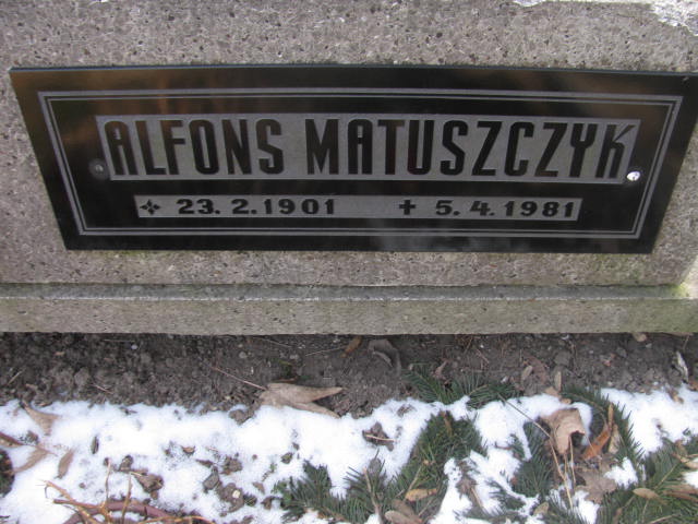 Alfons Matuszczyk 1901 Katowice - Grobonet - Wyszukiwarka osób pochowanych