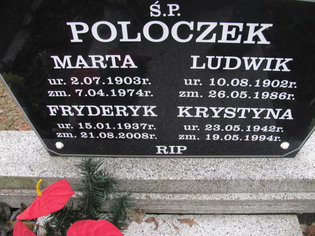 Marta Poloczek 1903 Katowice - Grobonet - Wyszukiwarka osób pochowanych
