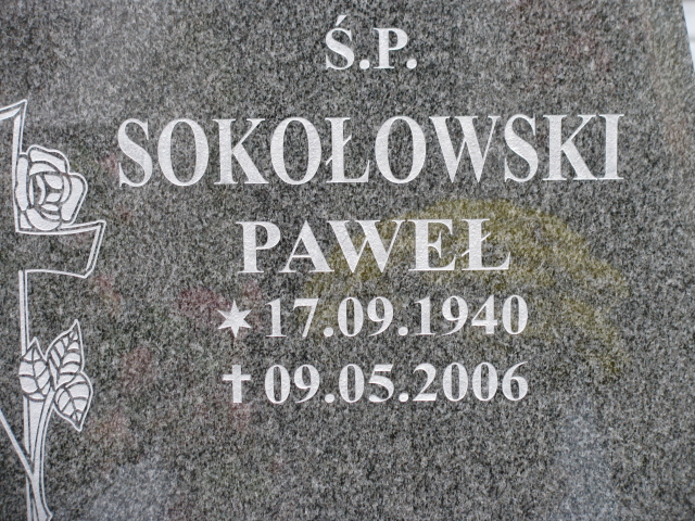 Paweł Sokołowski 1940 Katowice - Grobonet - Wyszukiwarka osób pochowanych