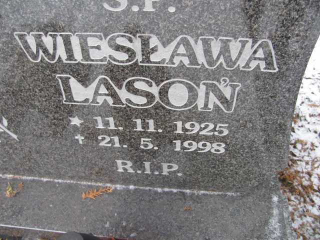Wiesława Lasoń 1925 Katowice - Grobonet - Wyszukiwarka osób pochowanych