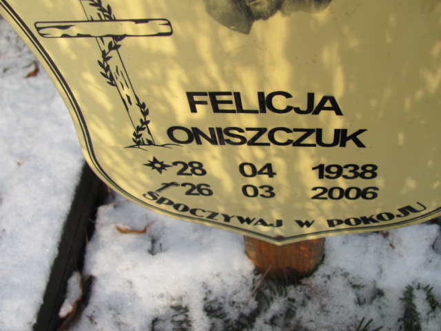 Felicja Oniszczuk 1938 Katowice - Grobonet - Wyszukiwarka osób pochowanych
