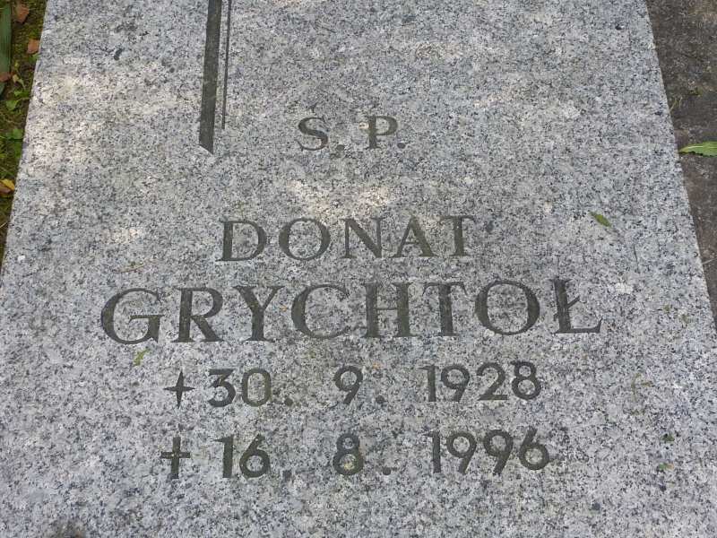Donat Grychtoł 1928 Katowice - Grobonet - Wyszukiwarka osób pochowanych
