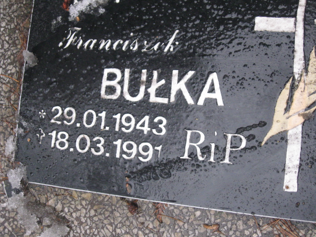 Franciszek Bułka 1943 Katowice - Grobonet - Wyszukiwarka osób pochowanych