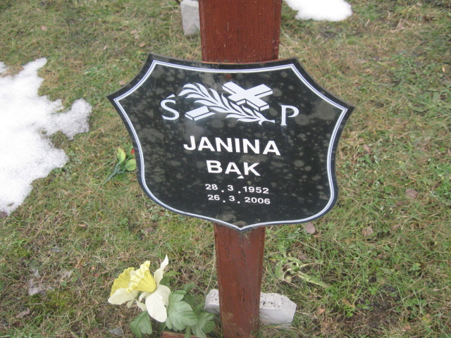 Janina Bąk 1952 Katowice - Grobonet - Wyszukiwarka osób pochowanych