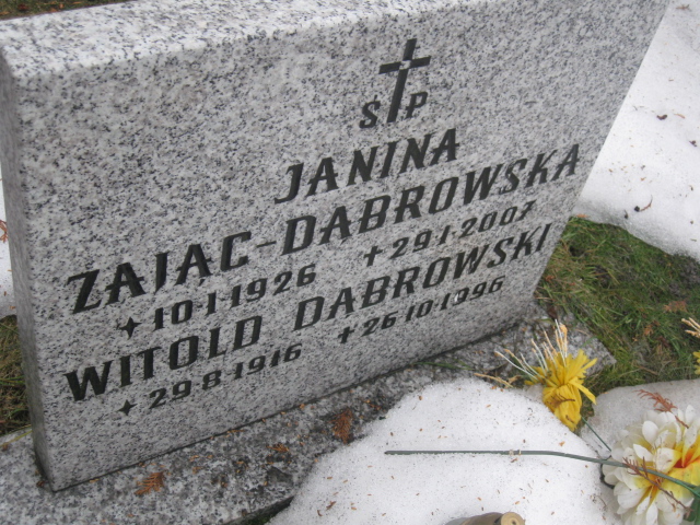 Janina Zając- Dąbrowska 1926 Katowice - Grobonet - Wyszukiwarka osób pochowanych