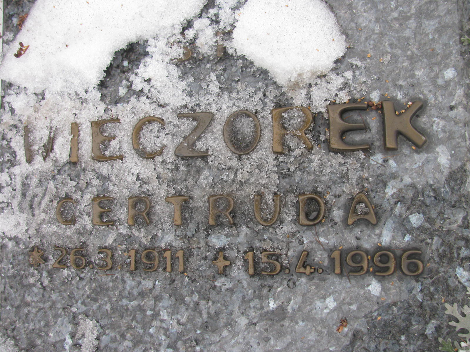 Gertruda Wieczorek 1911 Katowice - Grobonet - Wyszukiwarka osób pochowanych