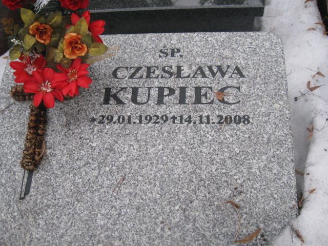 Czesława Kupiec 1929 Katowice - Grobonet - Wyszukiwarka osób pochowanych