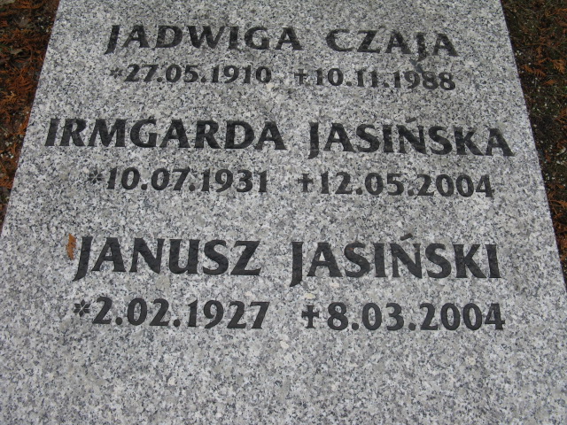 Irmgarda Jasińska 1931 Katowice - Grobonet - Wyszukiwarka osób pochowanych